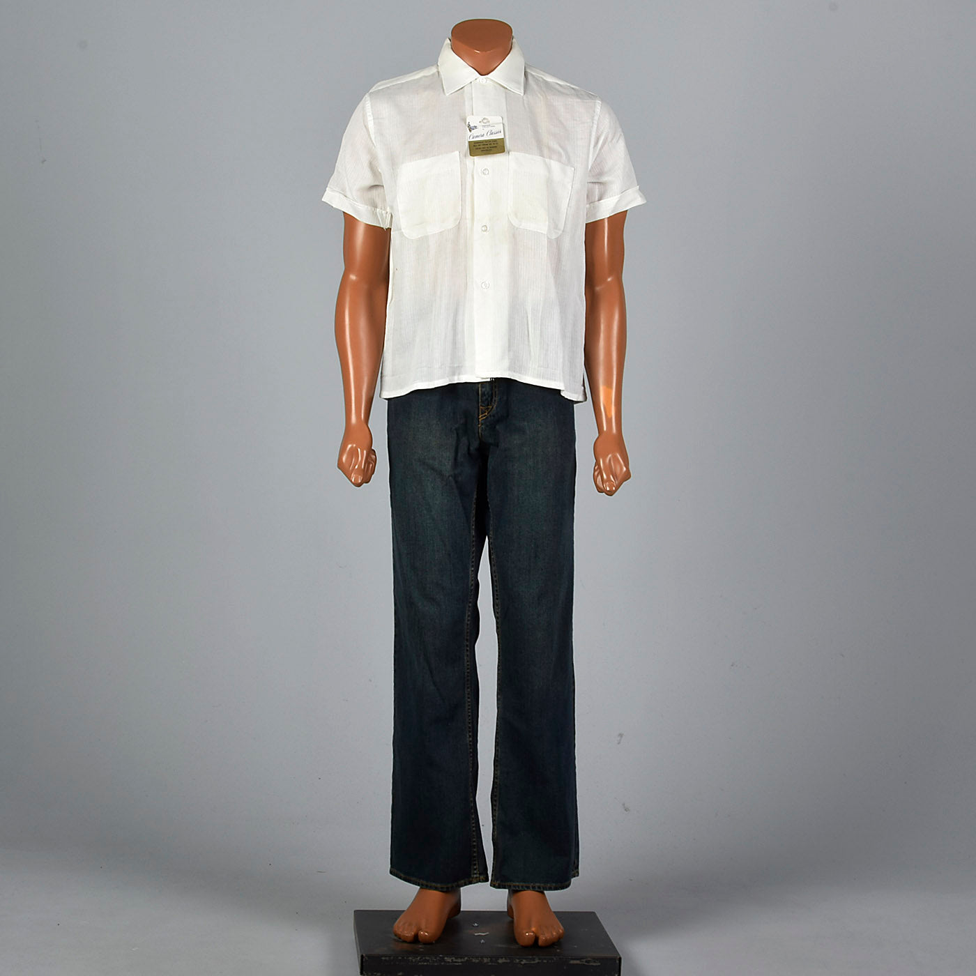 1950s Deadstock White Sanforized Cotton Shirt