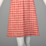 Small 1960s Plaid Wool Dress & Scarf Set