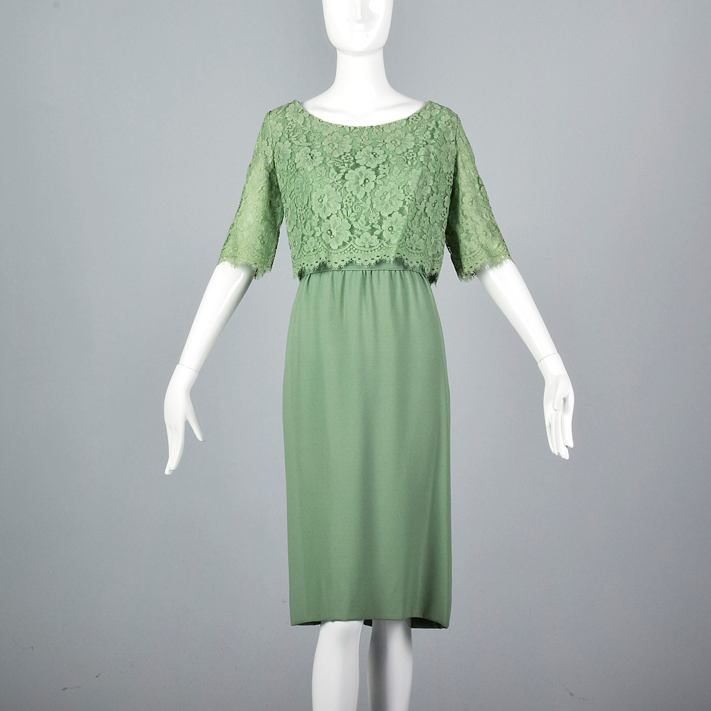 1960s Emma Domb Green Cocktail Dress