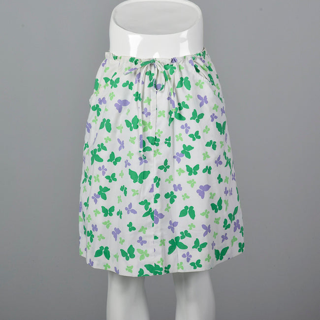 1960s Butterfly Print Mini Skirt