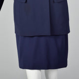 1980s Donna Karan Navy Blue Skirt Suit