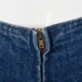 1970s Cotton Denim Zip Front Bell Bottom Jeans