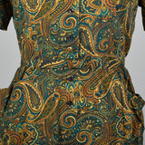 1950s Cotton Day Dress in Paisley Print