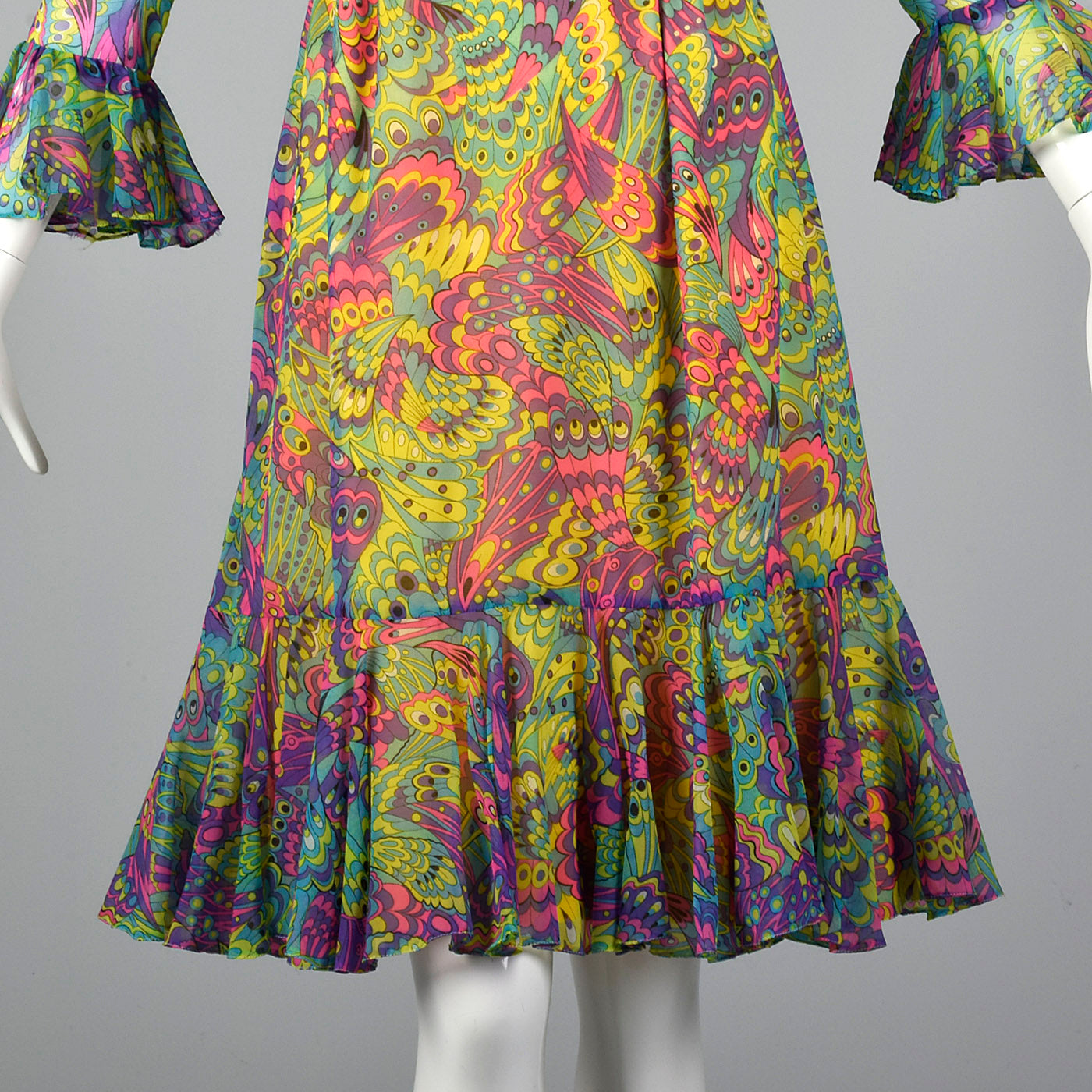 1960s Bright Psychedelic Dress