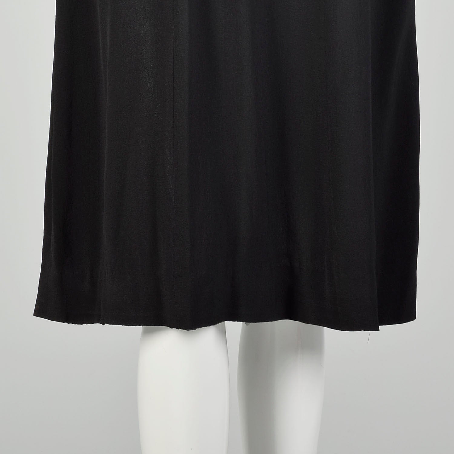 XS 1940s Little Black Dress Rayon Studs Quarter Length Sleeve