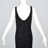 1960s Beaded Knit Full Length Evening Dress