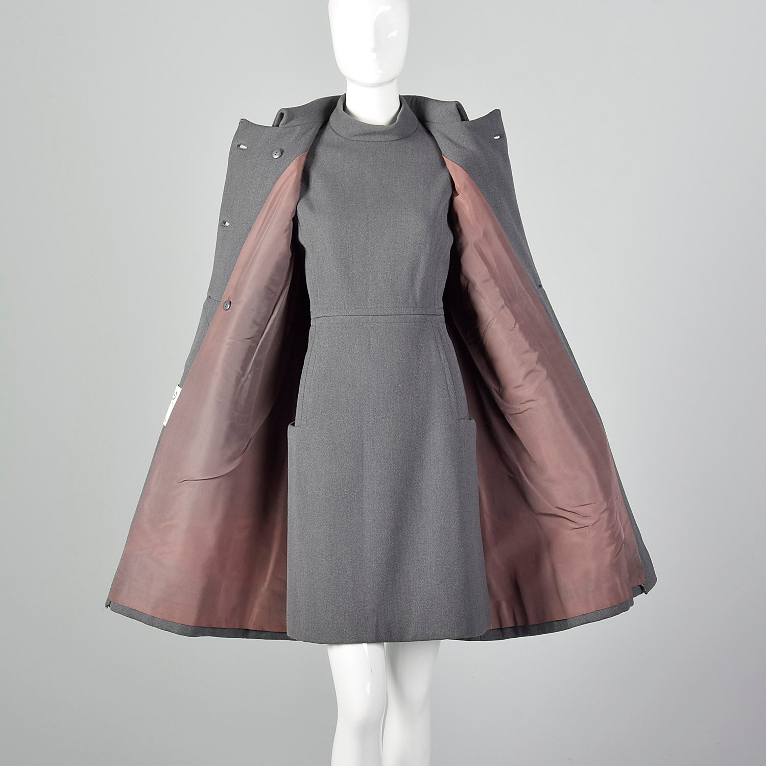 Damselle Grey Dress Jacket Set