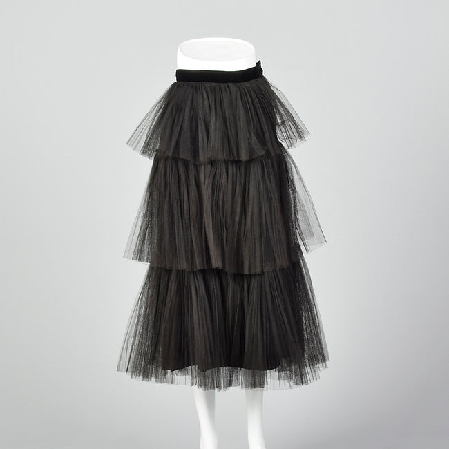 1950s Black Tulle Skirt