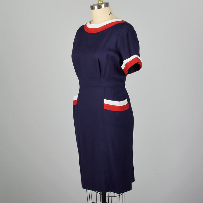XXL 1950s Red White and Blue Day Dress