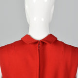 1970s Red Shift Dress with Drop Waist