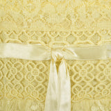 Small 1960s Yellow Lace 2pc Set Crop Top Sleeveless Dress