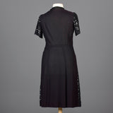 1940s Black Sequin Cocktail Dress