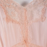 1950s Pink Sheer Slip with Lace Trim