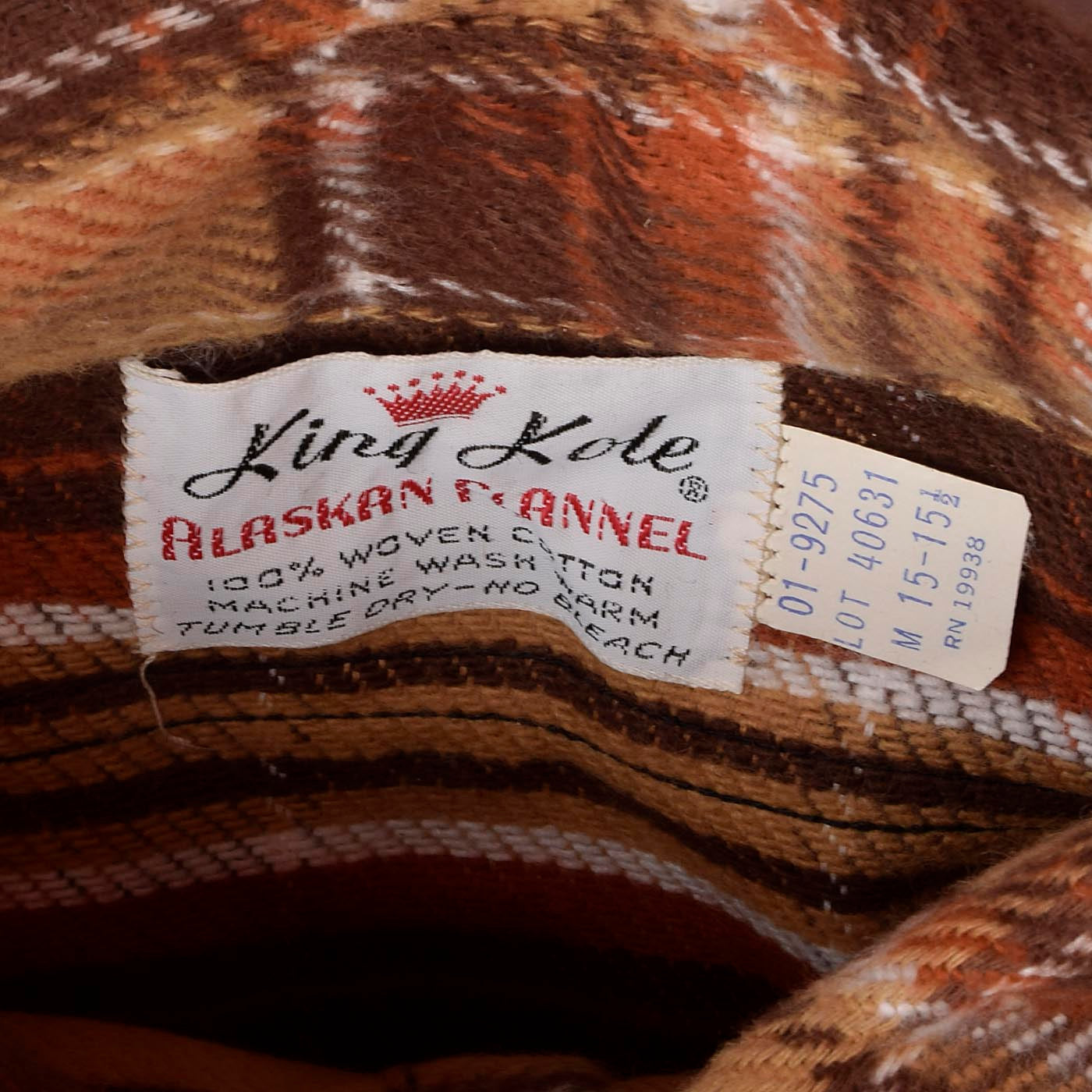 Deadstock 1960s Men's King Kole Alaskan Flannel Shirt 100% Cotton