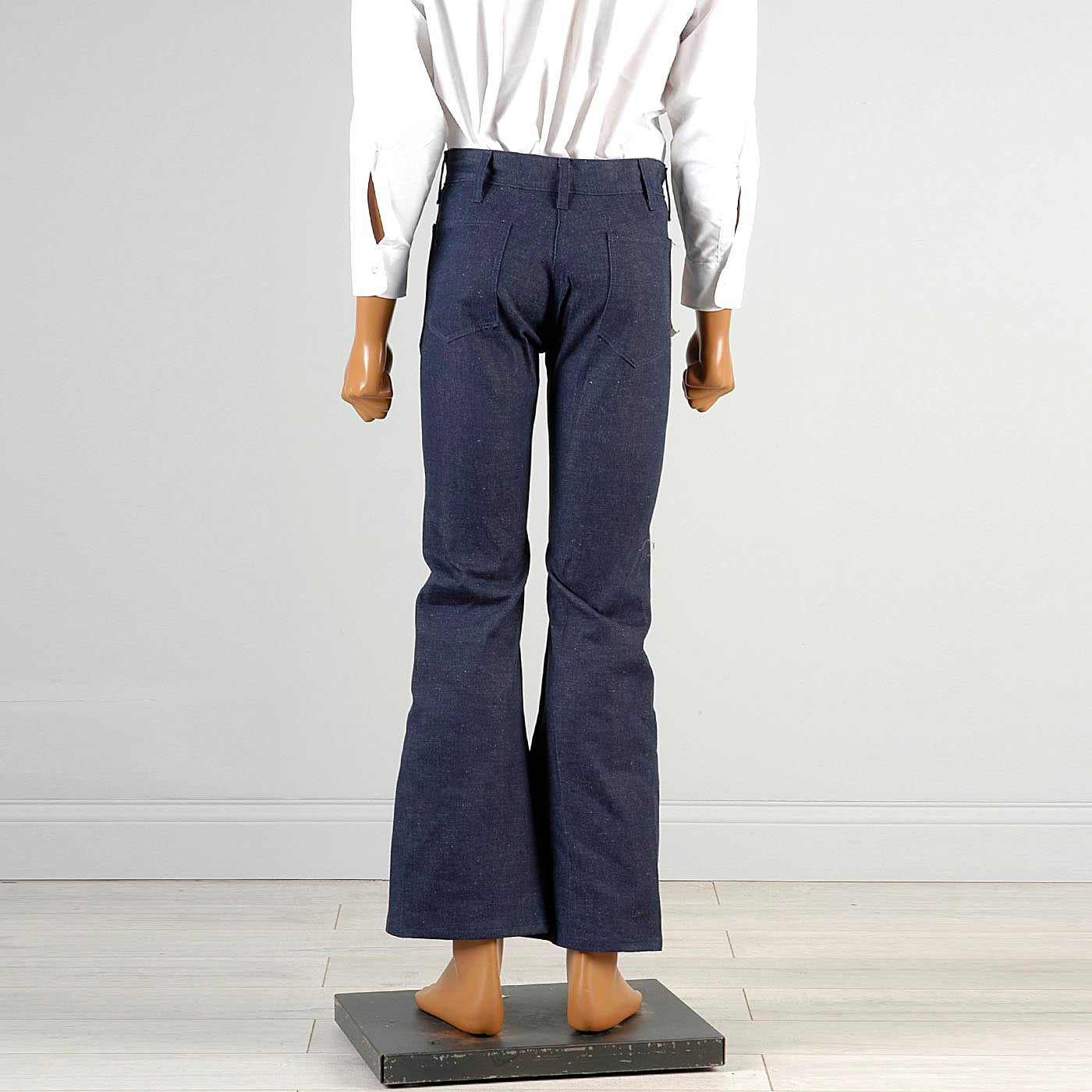 Deadstock 1970s Men's Dark Indigo Cone Denim Bell Bottom Jeans