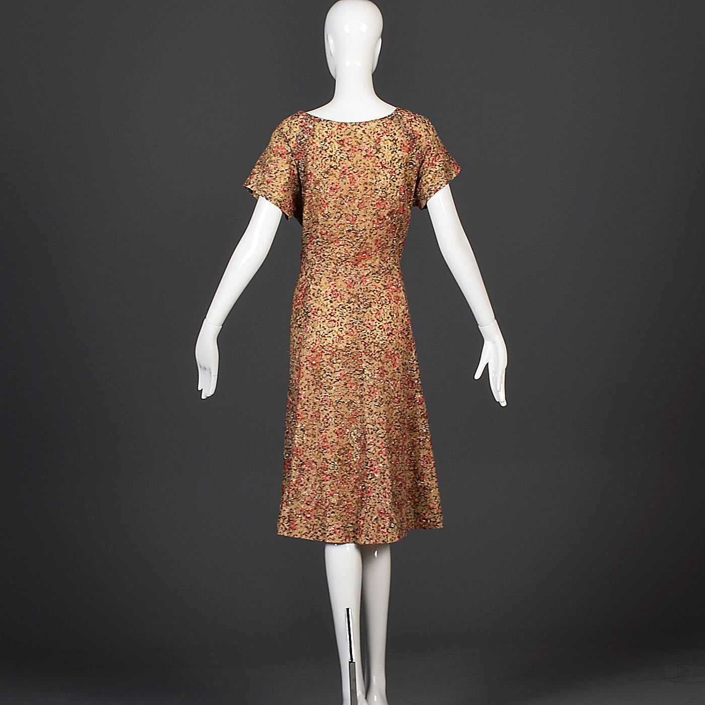 1940s Brown Lace Dress with Sweetheart Neckline Style & Salvage 1940s Brown Lace Dress with Sweetheart Neckline Style & Salvage